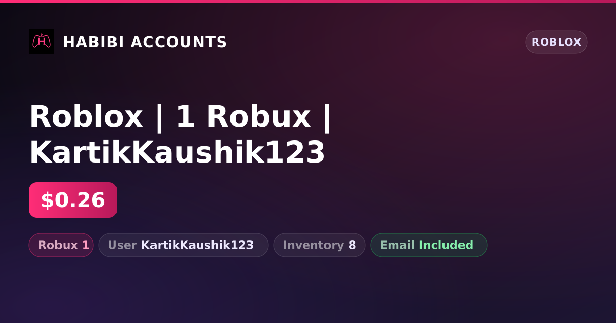 Roblox | 1 Robux | KartikKaushik123 — HabibiAccounts