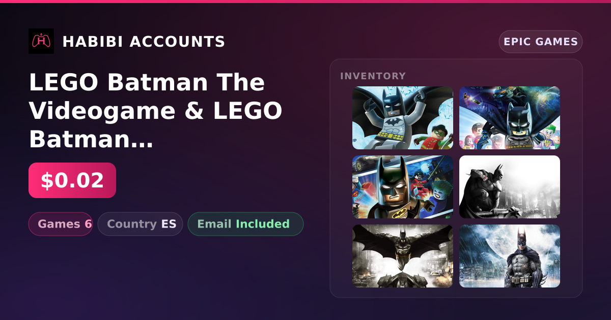 LEGO Batman The Videogame & LEGO Batman 3 Beyond Gotham | 6 Games — HabibiAccounts
