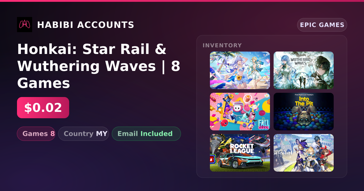 Honkai: Star Rail & Wuthering Waves | 8 Games — HabibiAccounts