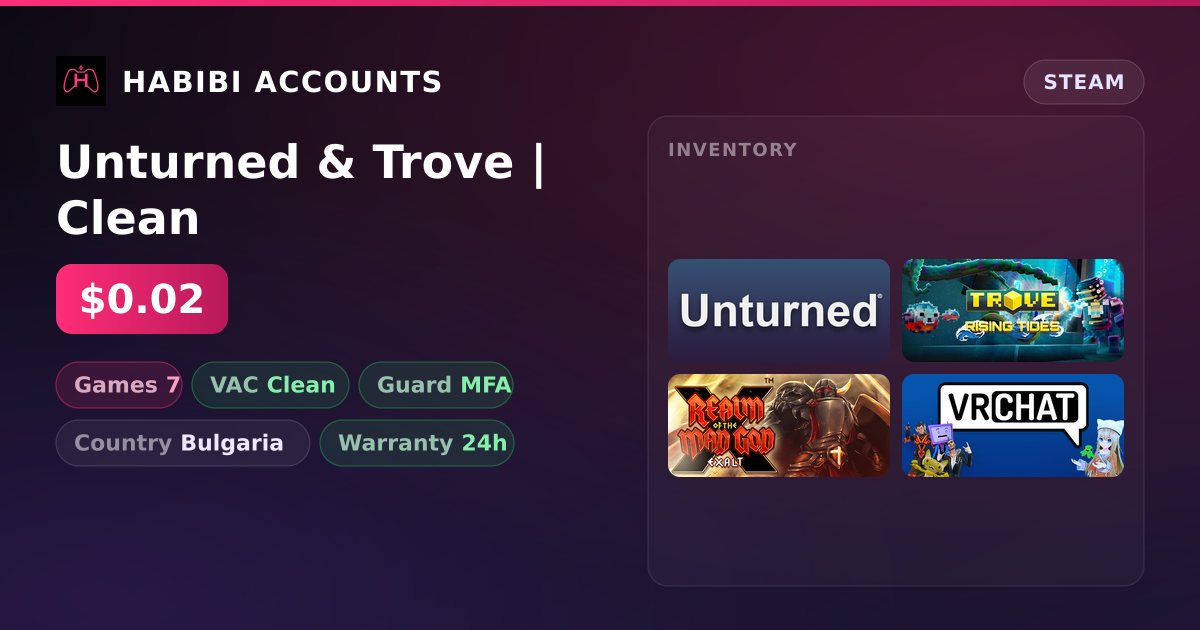 Unturned & Trove | Clean — HabibiAccounts