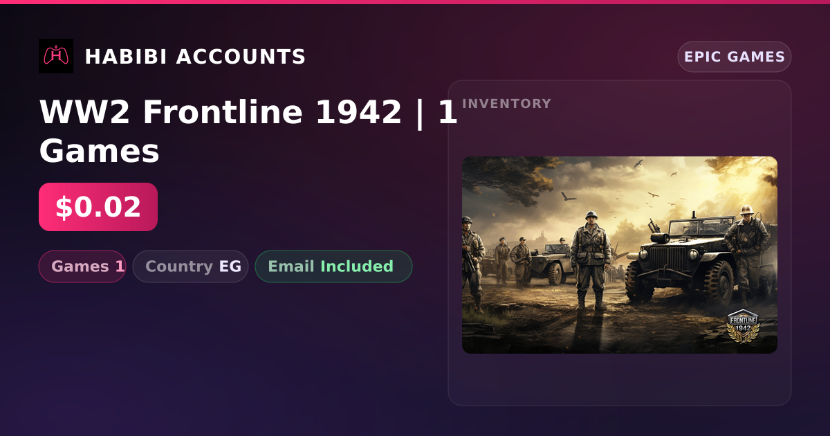 WW2 Frontline 1942 | 1 Games — HabibiAccounts