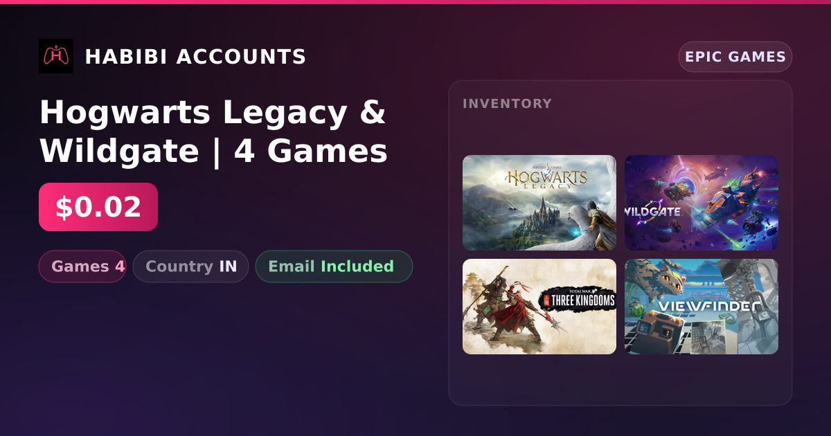 Hogwarts Legacy & Wildgate | 4 Games — HabibiAccounts