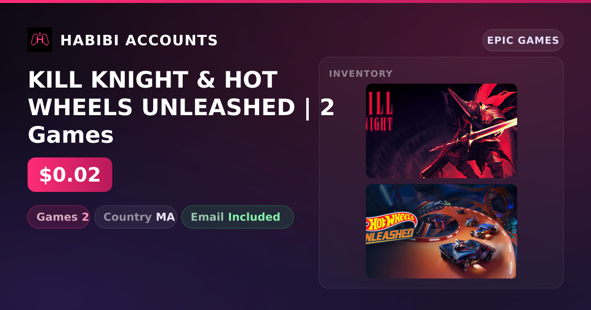 KILL KNIGHT & HOT WHEELS UNLEASHED | 2 Games — HabibiAccounts