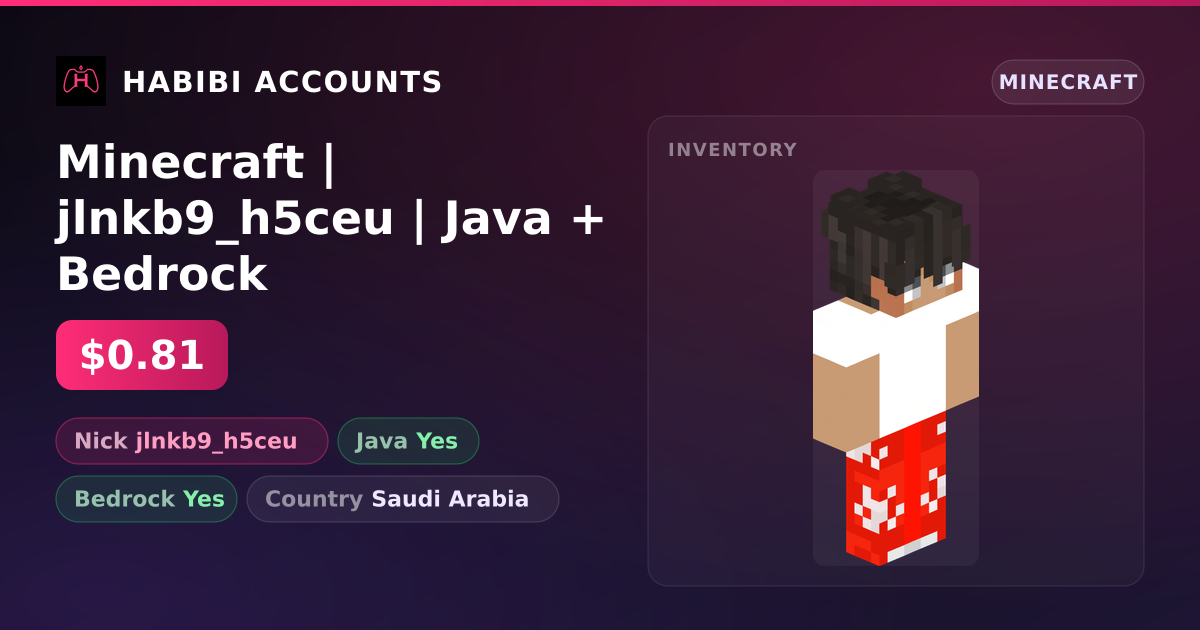 Minecraft | jlnkb9_h5ceu | Java + Bedrock — HabibiAccounts