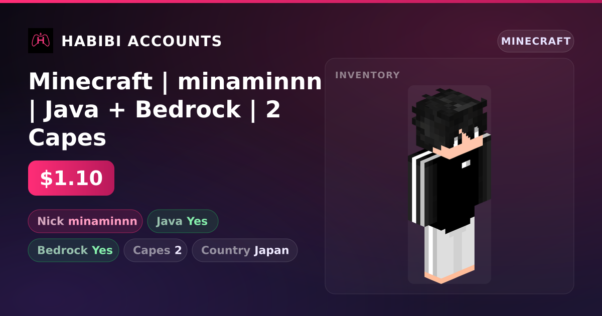 Minecraft | minaminnn | Java + Bedrock | 2 Capes — HabibiAccounts