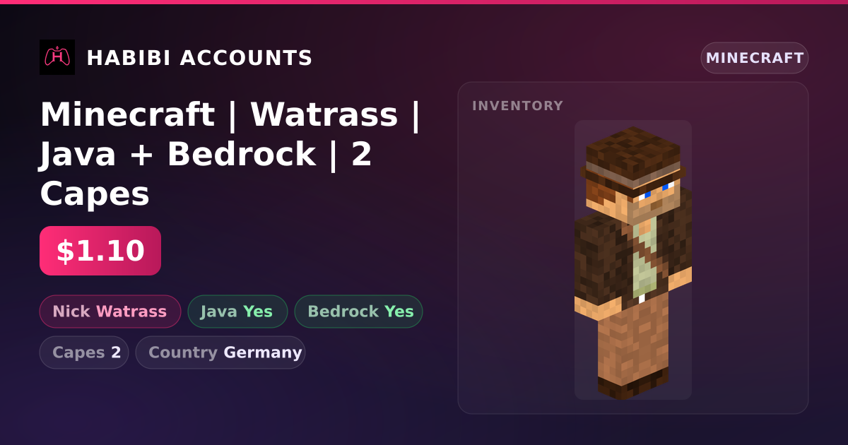 Minecraft | Watrass | Java + Bedrock | 2 Capes — HabibiAccounts