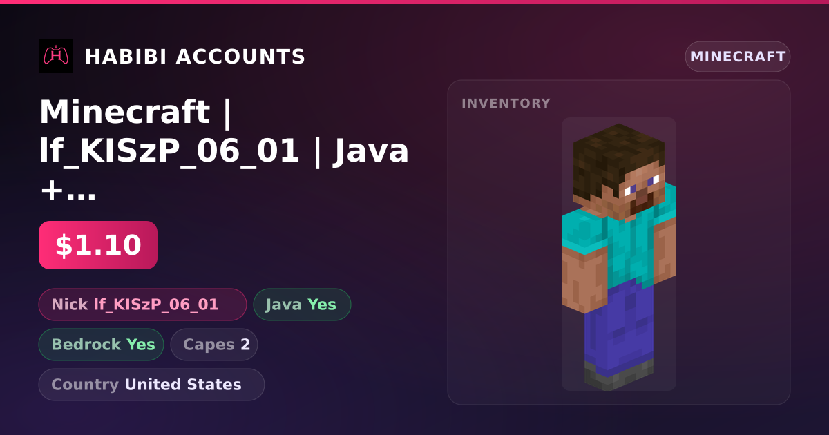 Minecraft | lf_KISzP_06_01 | Java + Bedrock | 2 Capes — HabibiAccounts