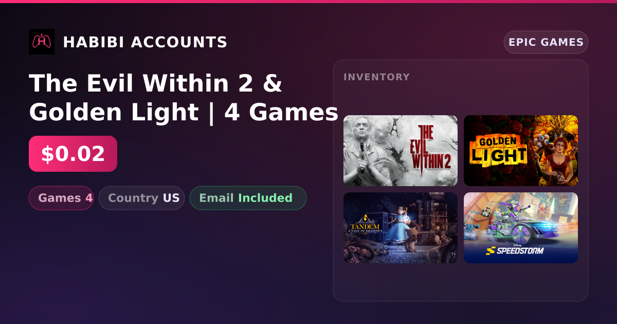 The Evil Within 2 & Golden Light | 4 Games — HabibiAccounts