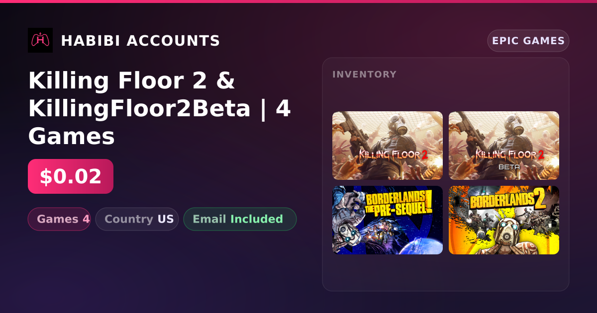 Killing Floor 2 & KillingFloor2Beta | 4 Games — HabibiAccounts