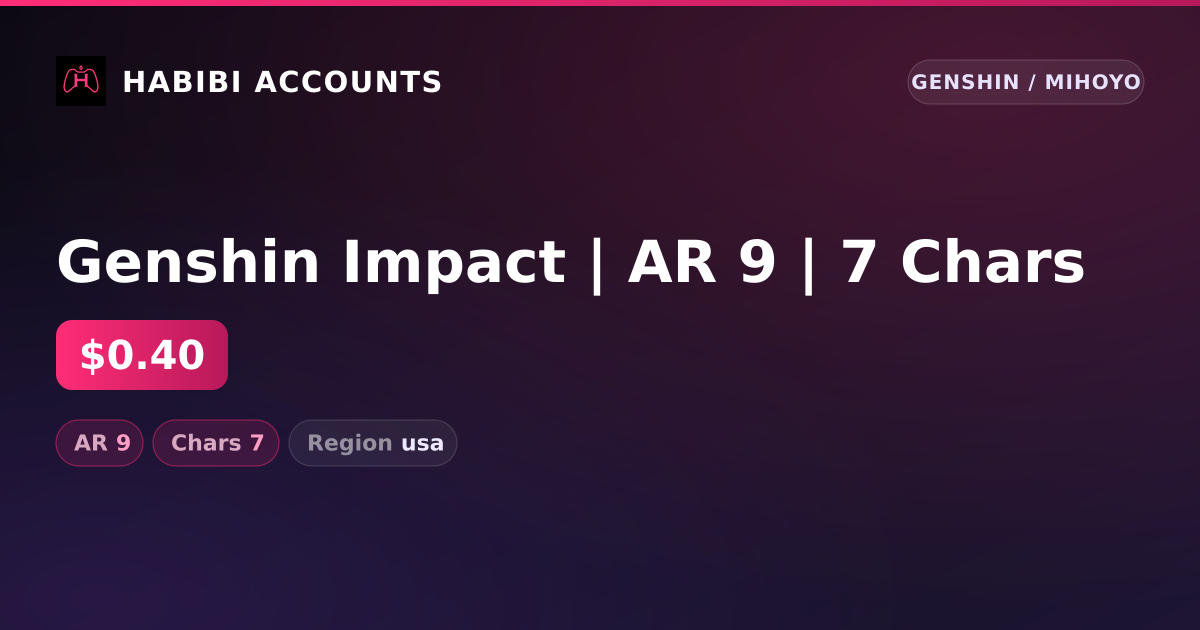 Genshin Impact | AR 9 | 7 Chars — HabibiAccounts