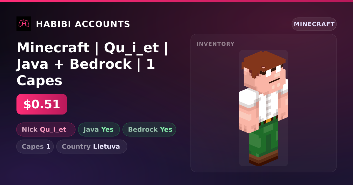 Minecraft | Qu_i_et | Java + Bedrock | 1 Capes — HabibiAccounts