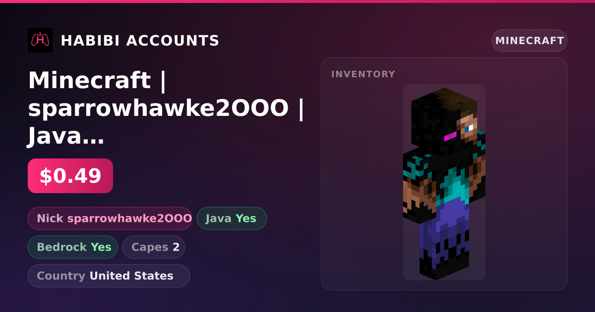 Minecraft | sparrowhawke2OOO | Java + Bedrock | 2 Capes — HabibiAccounts