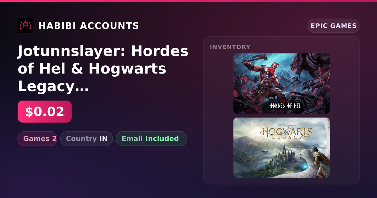 Jotunnslayer: Hordes of Hel & Hogwarts Legacy | 2 Games — HabibiAccounts