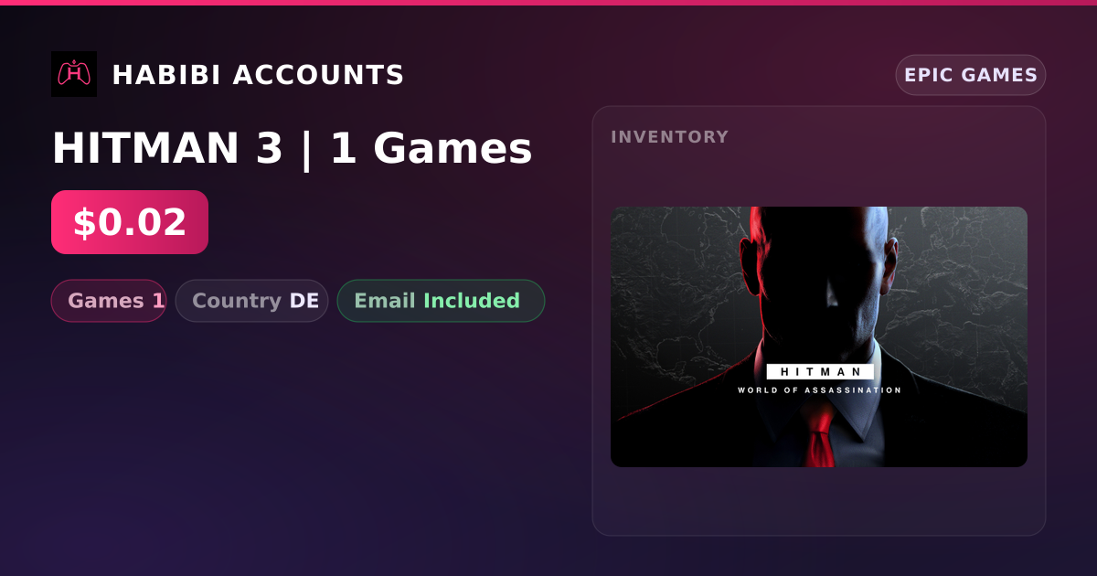 HITMAN 3 | 1 Games — HabibiAccounts