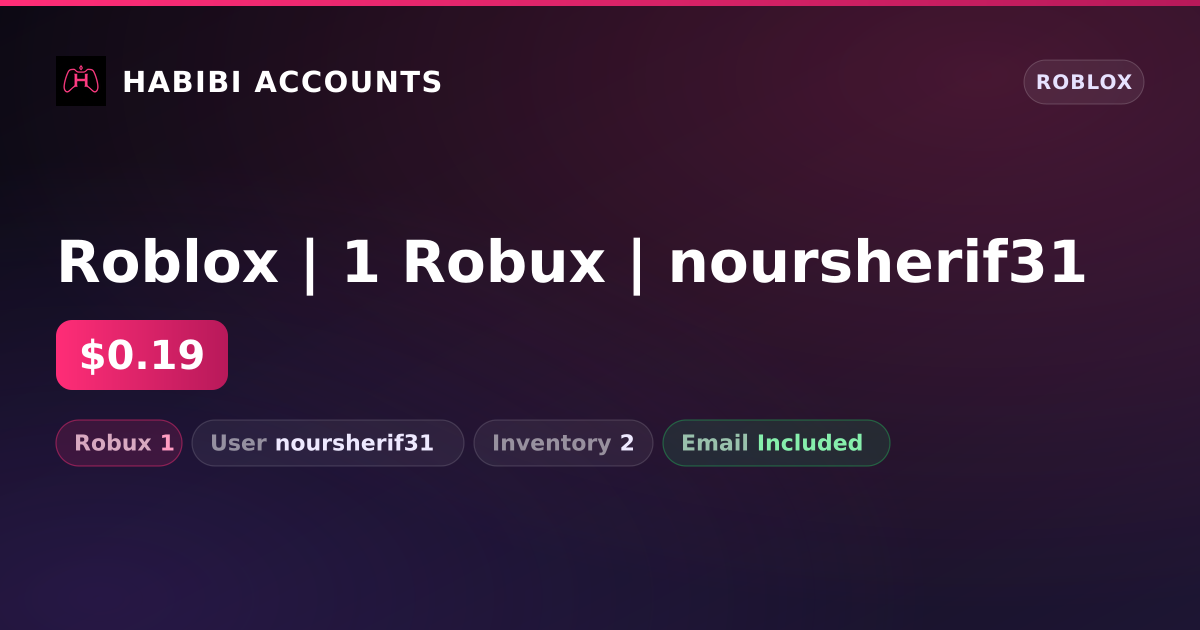Roblox | 1 Robux | noursherif31 — HabibiAccounts