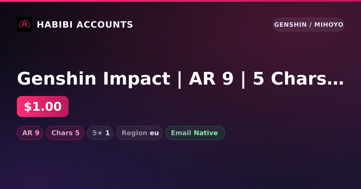 Genshin Impact | AR 9 | 5 Chars | 1× 5★ — HabibiAccounts