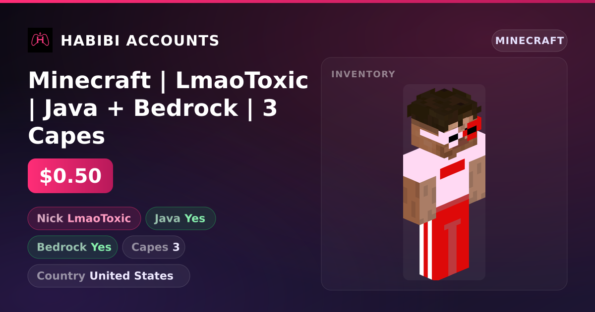 Minecraft | LmaoToxic | Java + Bedrock | 3 Capes — HabibiAccounts