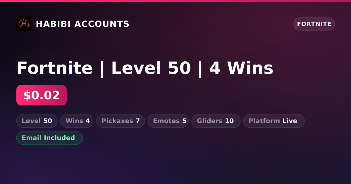 Fortnite | Level 50 | 4 Wins — HabibiAccounts