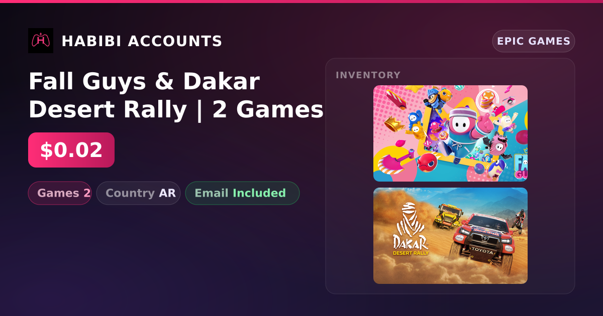 Fall Guys & Dakar Desert Rally | 2 Games — HabibiAccounts