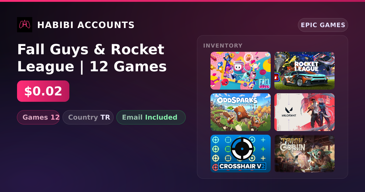 Fall Guys & Rocket League | 12 Games — HabibiAccounts