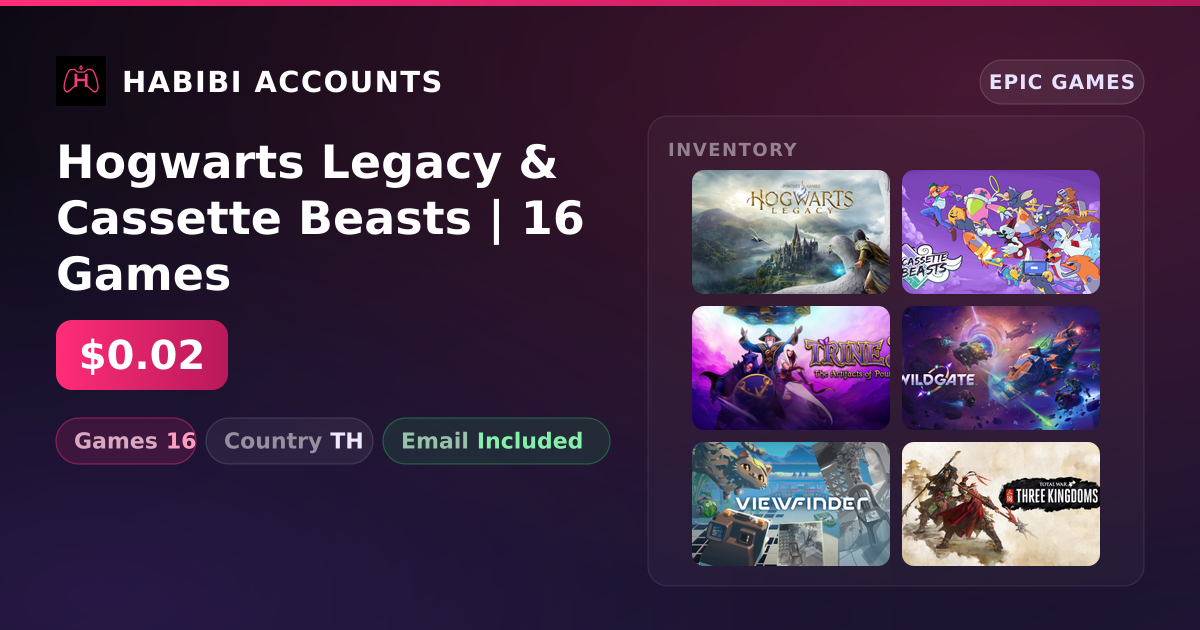 Hogwarts Legacy & Cassette Beasts | 16 Games — HabibiAccounts
