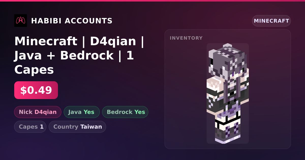 Minecraft | D4qian | Java + Bedrock | 1 Capes — HabibiAccounts