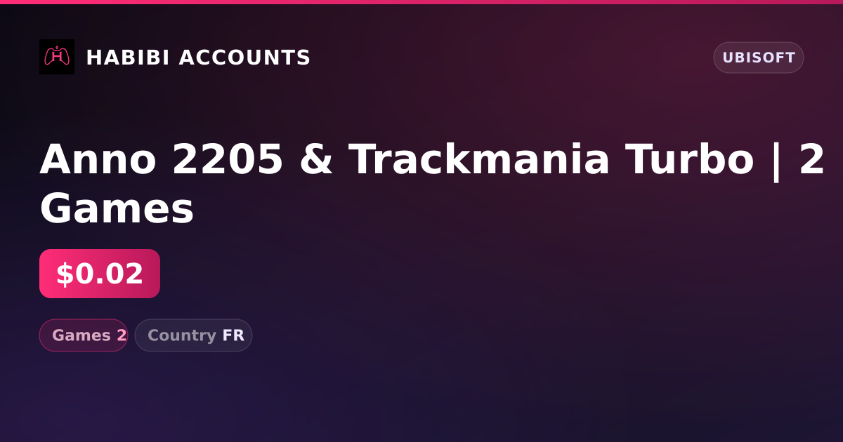 Anno 2205 & Trackmania Turbo | 2 Games — HabibiAccounts