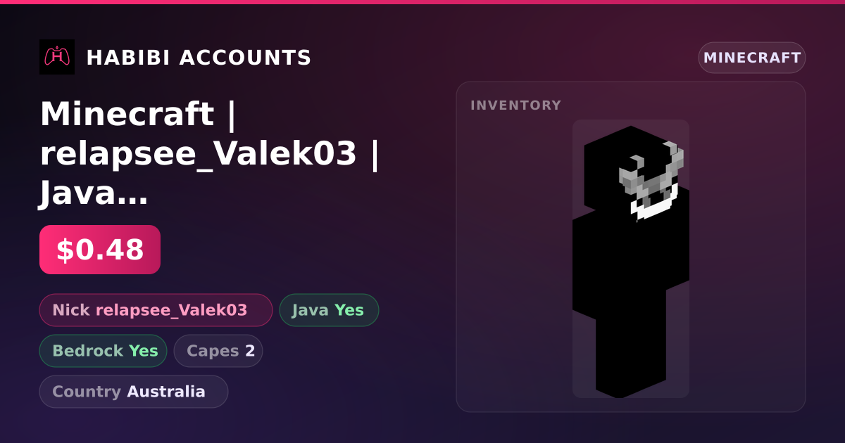 Minecraft | relapsee_Valek03 | Java + Bedrock | 2 Capes — HabibiAccounts