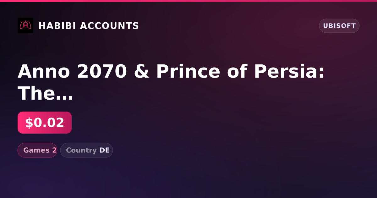 Anno 2070 & Prince of Persia: The Sands of Time | 2 Games — HabibiAccounts