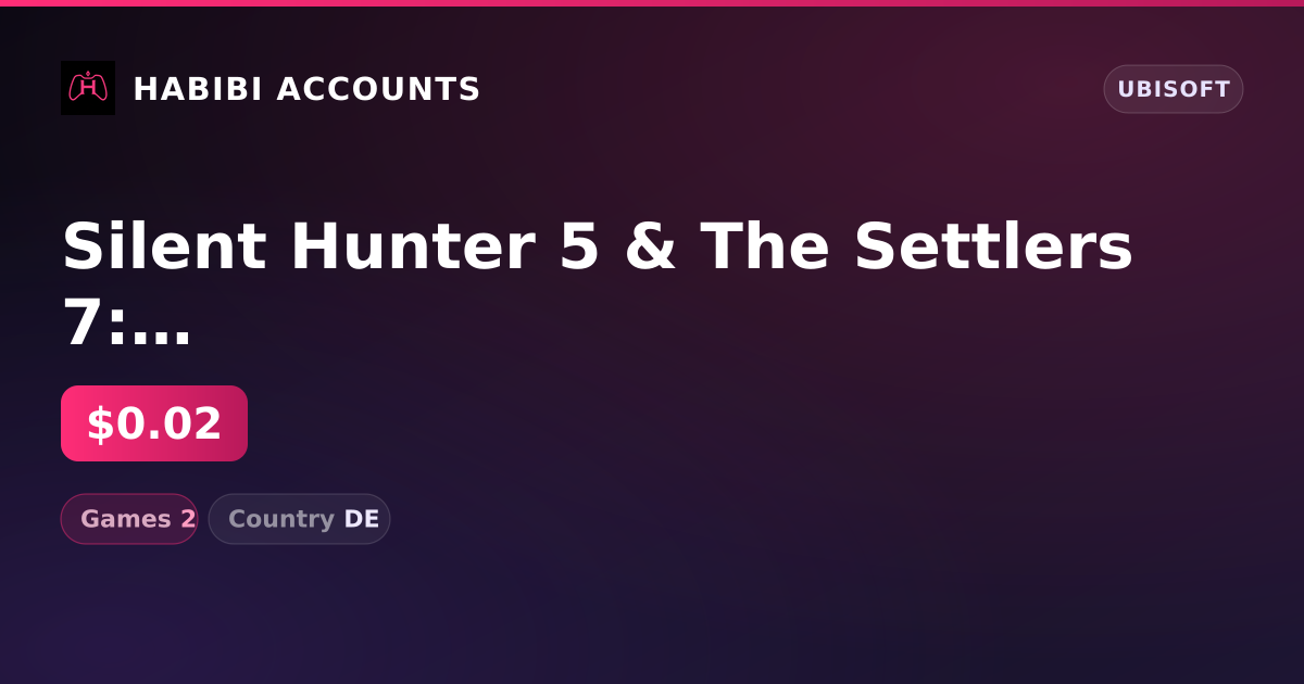 Silent Hunter 5 & The Settlers 7: Paths to a Kingdom | 2 Games — HabibiAccounts