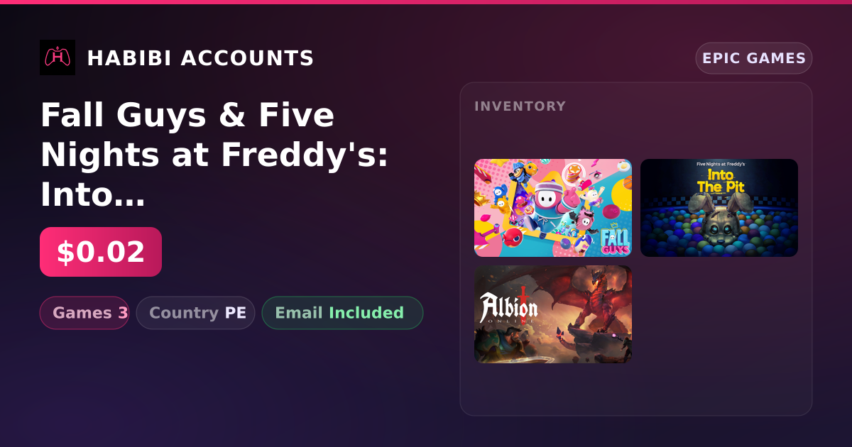 Fall Guys & Five Nights at Freddy's: Into the Pit | 3 Games — HabibiAccounts