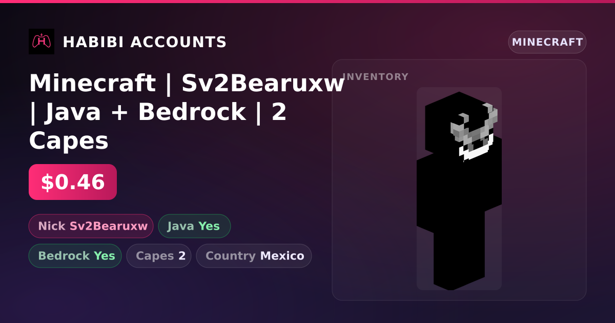 Minecraft | Sv2Bearuxw | Java + Bedrock | 2 Capes — HabibiAccounts