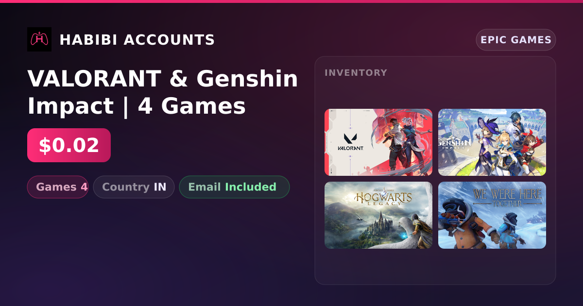 VALORANT & Genshin Impact | 4 Games — HabibiAccounts