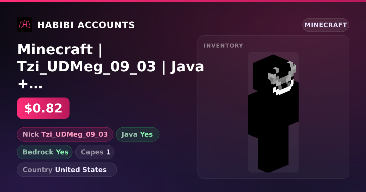 Minecraft | Tzi_UDMeg_09_03 | Java + Bedrock | 1 Capes — HabibiAccounts