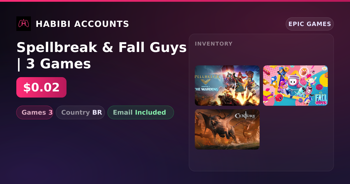 Spellbreak & Fall Guys | 3 Games — HabibiAccounts