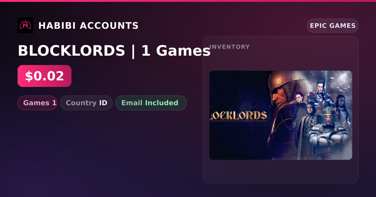 BLOCKLORDS | 1 Games — HabibiAccounts