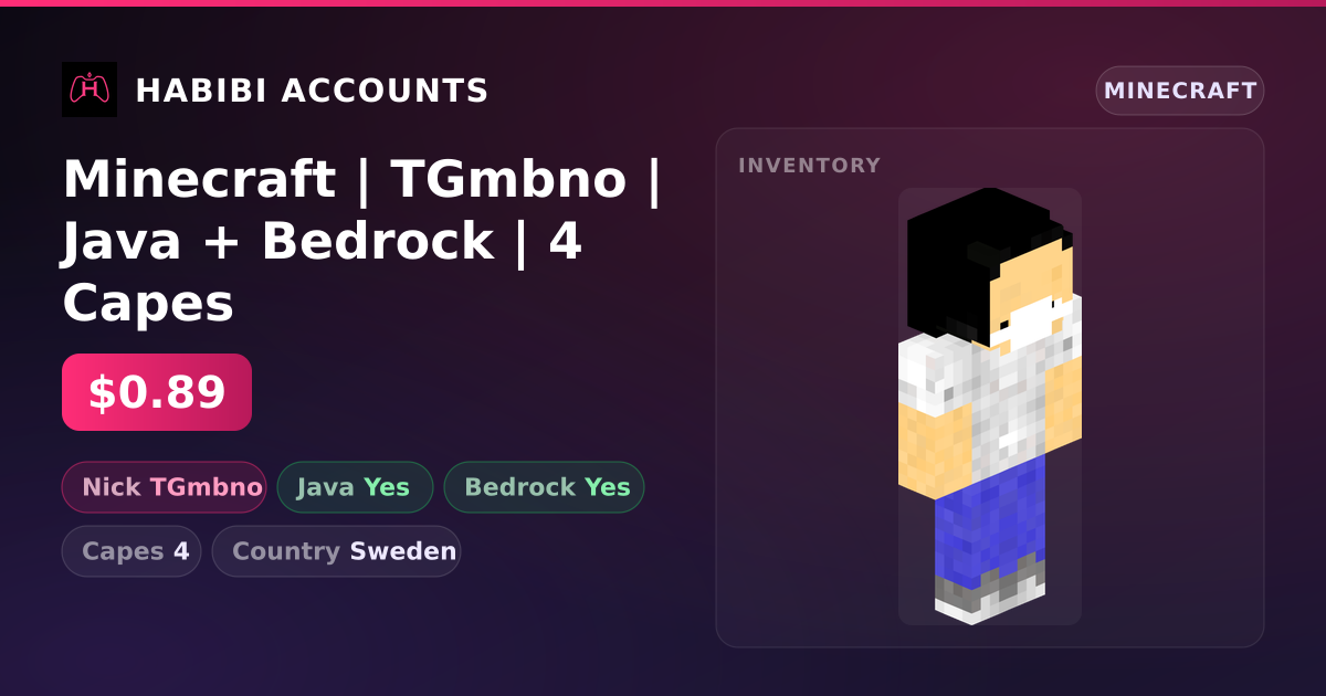 Minecraft | TGmbno | Java + Bedrock | 4 Capes — HabibiAccounts