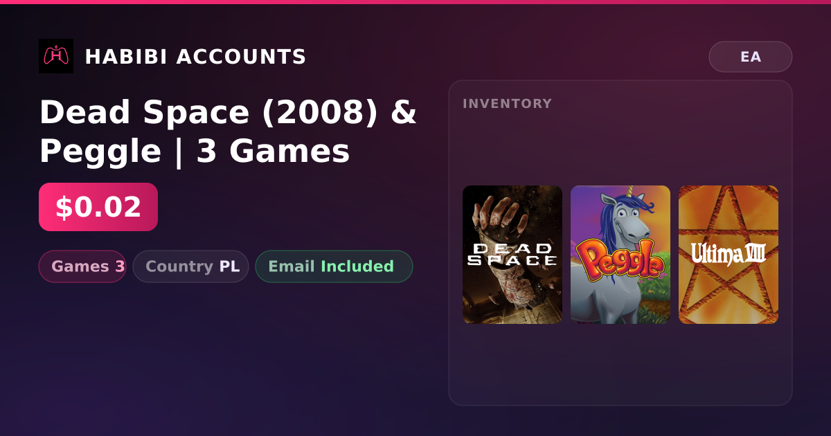 Dead Space (2008) & Peggle | 3 Games — HabibiAccounts