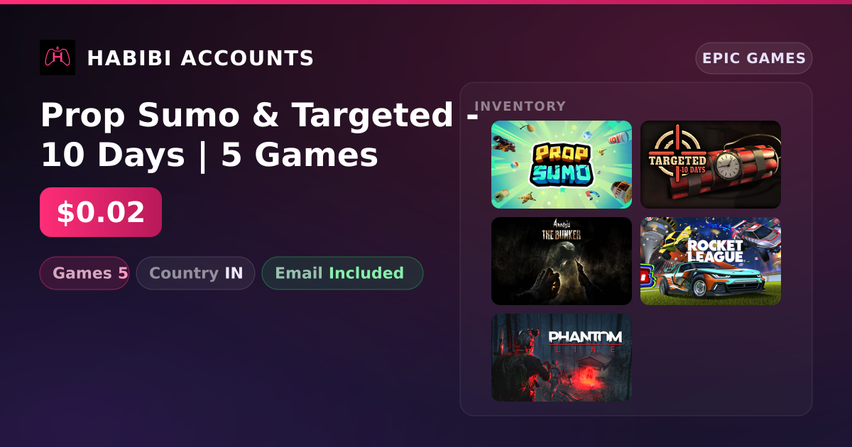 Prop Sumo & Targeted - 10 Days | 5 Games — HabibiAccounts