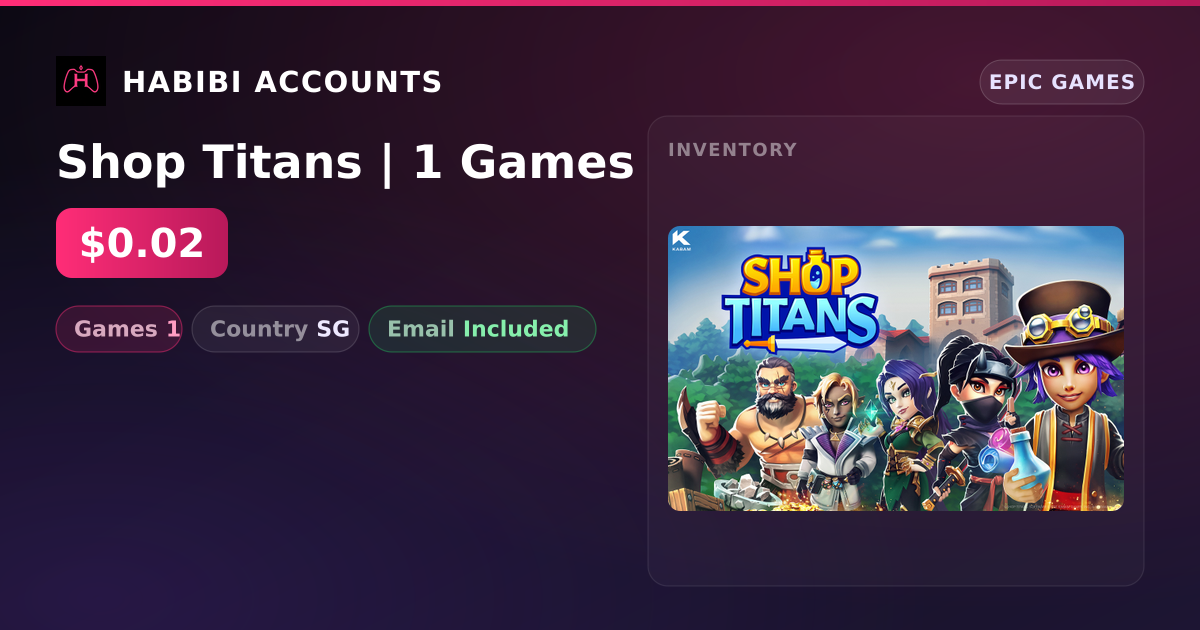 Shop Titans | 1 Games — HabibiAccounts