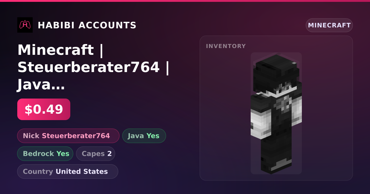 Minecraft | Steuerberater764 | Java + Bedrock | 2 Capes — HabibiAccounts