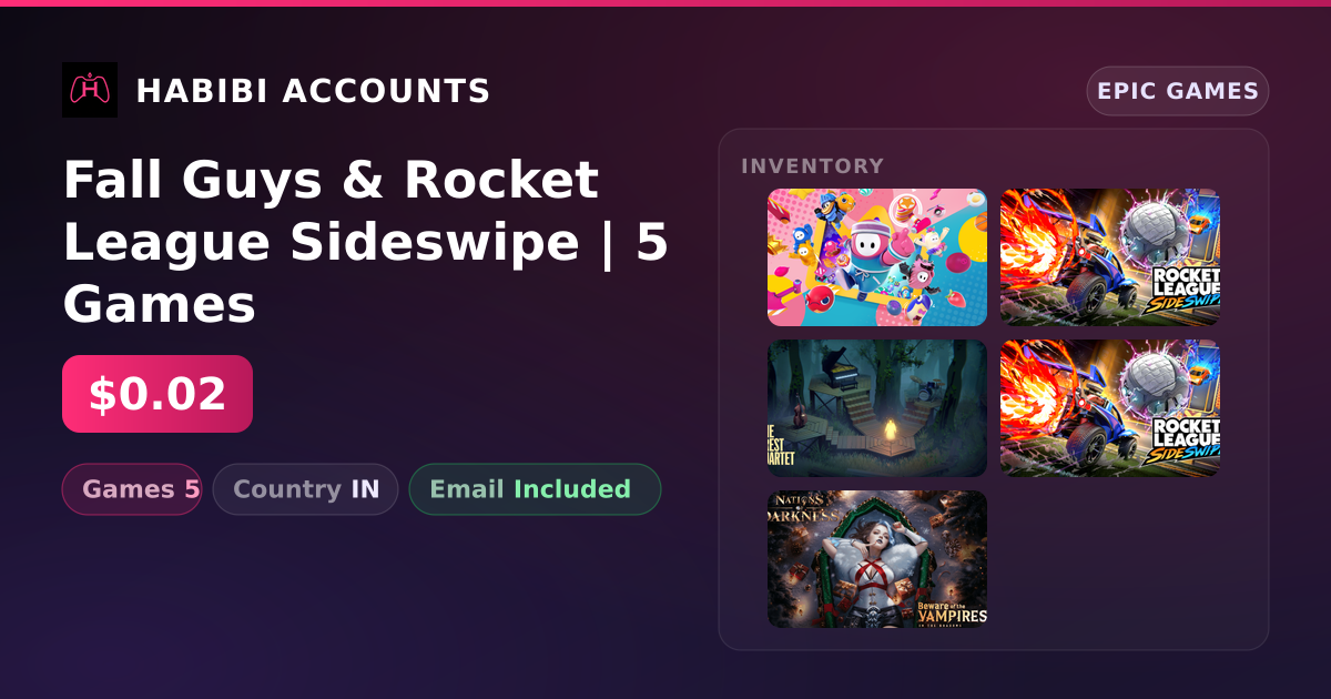 Fall Guys & Rocket League Sideswipe | 5 Games — HabibiAccounts