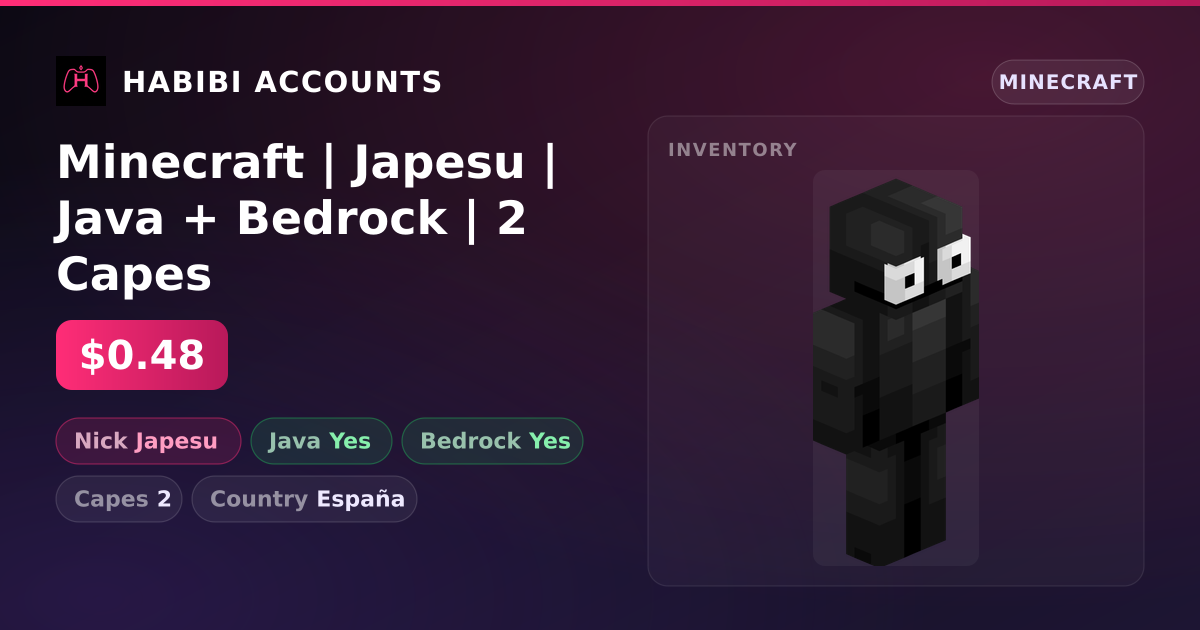 Minecraft | Japesu | Java + Bedrock | 2 Capes — HabibiAccounts