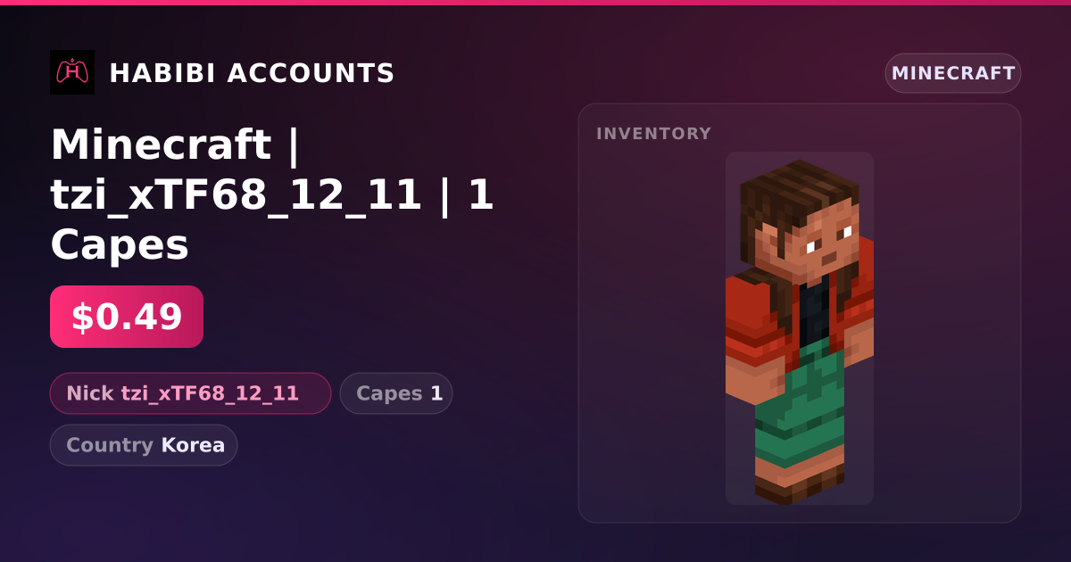 Minecraft | tzi_xTF68_12_11 | 1 Capes — HabibiAccounts