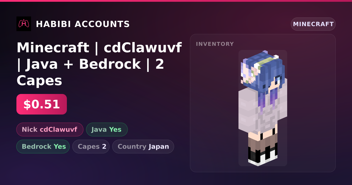 Minecraft | cdClawuvf | Java + Bedrock | 2 Capes — HabibiAccounts