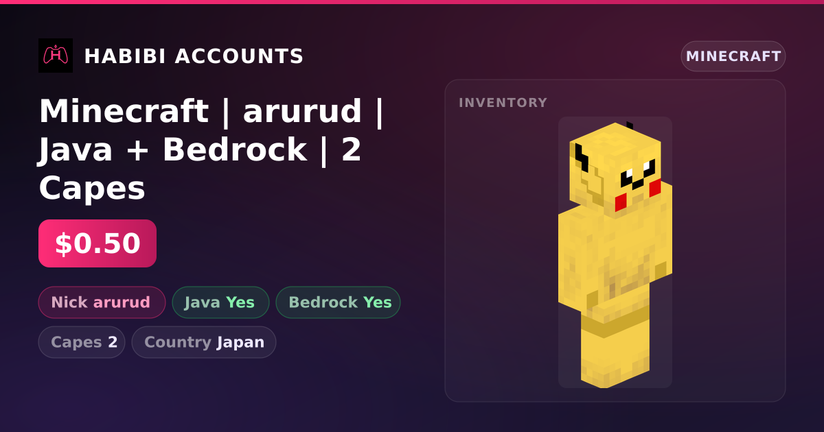Minecraft | arurud | Java + Bedrock | 2 Capes — HabibiAccounts