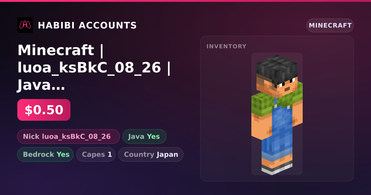 Minecraft | luoa_ksBkC_08_26 | Java + Bedrock | 1 Capes — HabibiAccounts