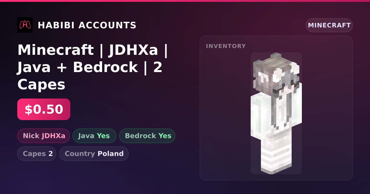 Minecraft | JDHXa | Java + Bedrock | 2 Capes — HabibiAccounts