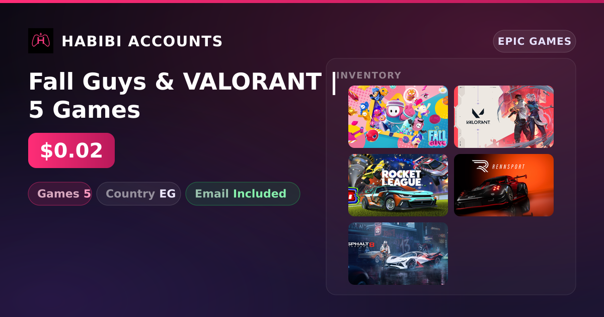 Fall Guys & VALORANT | 5 Games — HabibiAccounts