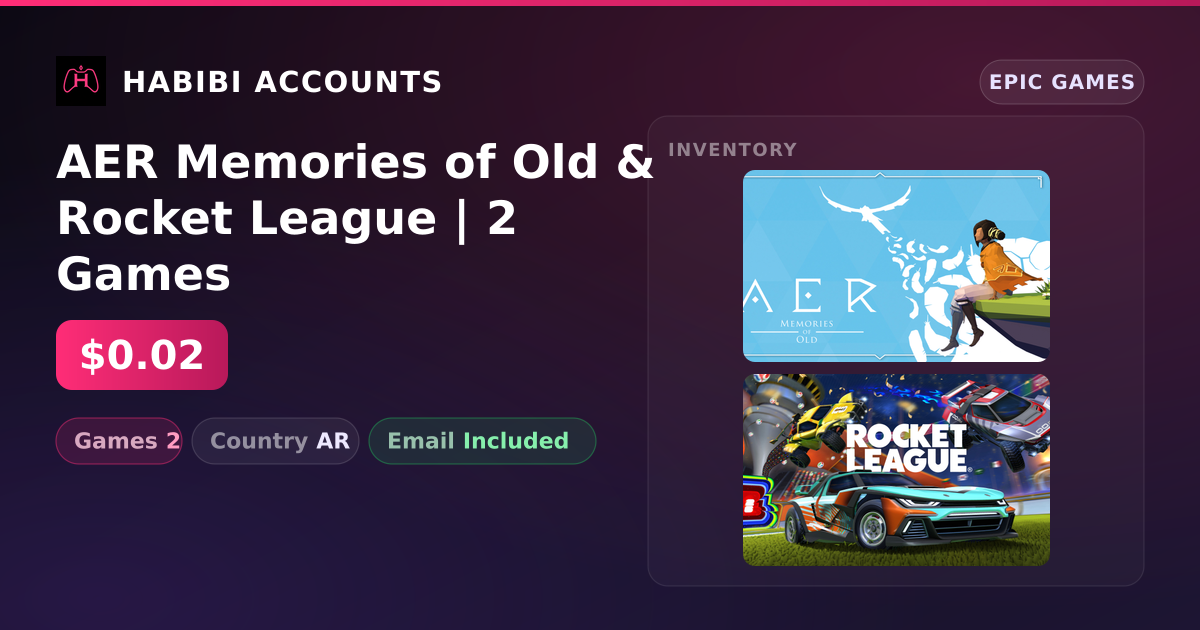 AER Memories of Old & Rocket League | 2 Games — HabibiAccounts